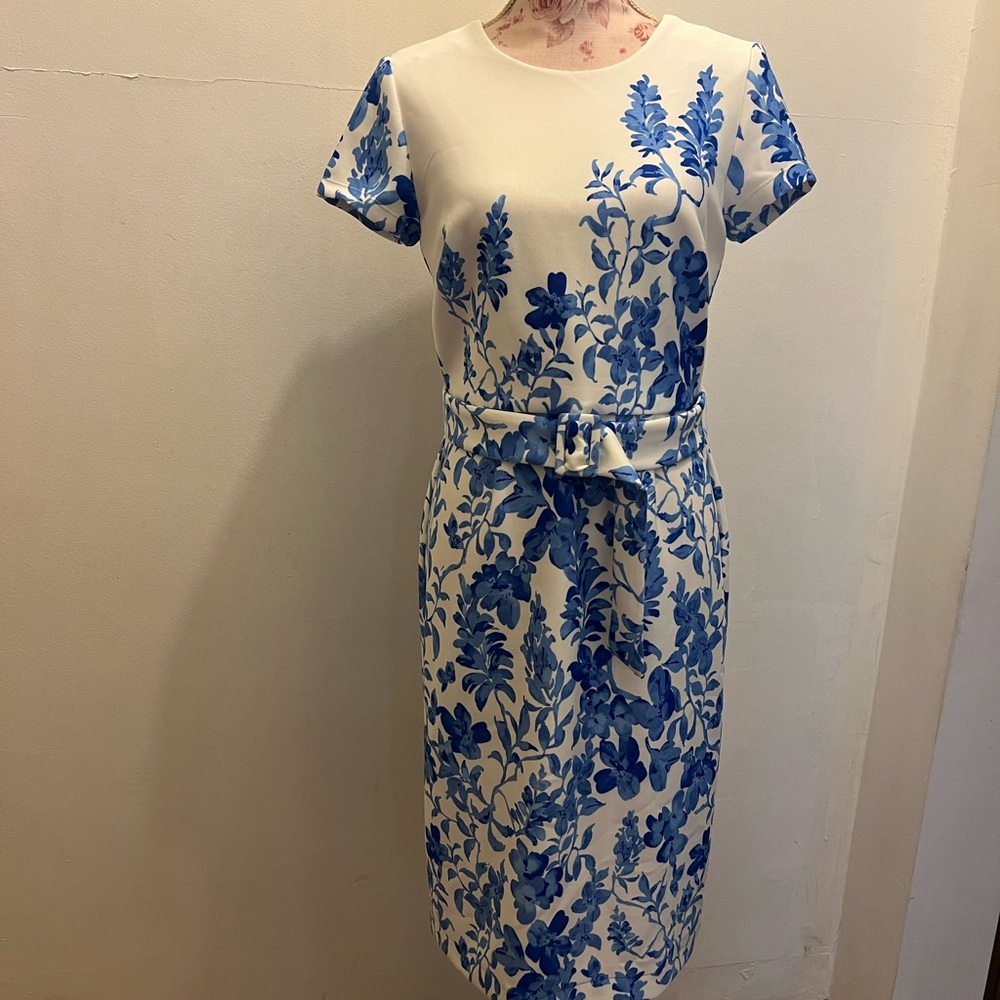 Shelby & Palmer Blue Floral Midi Dress